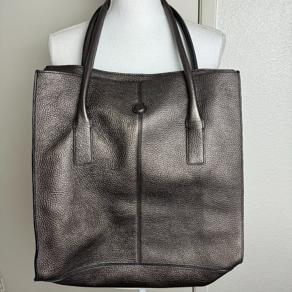 Tote Bag Cow Leather Metalic  Like NEW